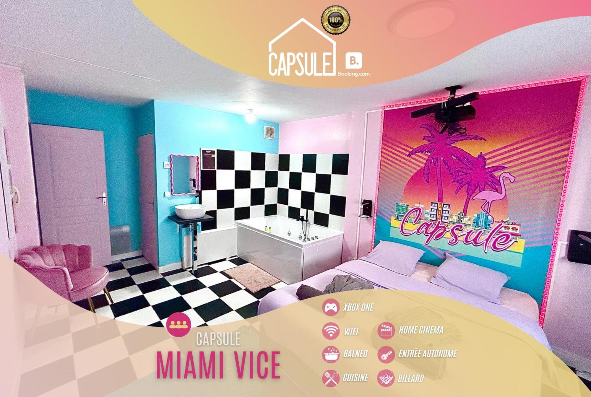 Capsule Miami Vice - Jacuzzi - Billard - Ecran Cinema & Netflix - Ping-Pong - Nintendo & Jeux- ليفين المظهر الخارجي الصورة